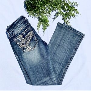 Miss Me Blingy Jeans Bootcut Mediumwash EUC